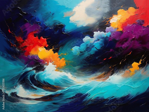 Artistic Sea Wave Wallpaper Art work