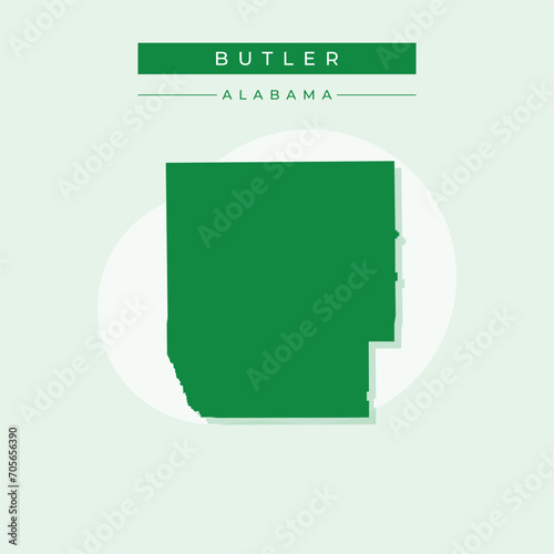 Vector illustration vector of Butler map Alabama
