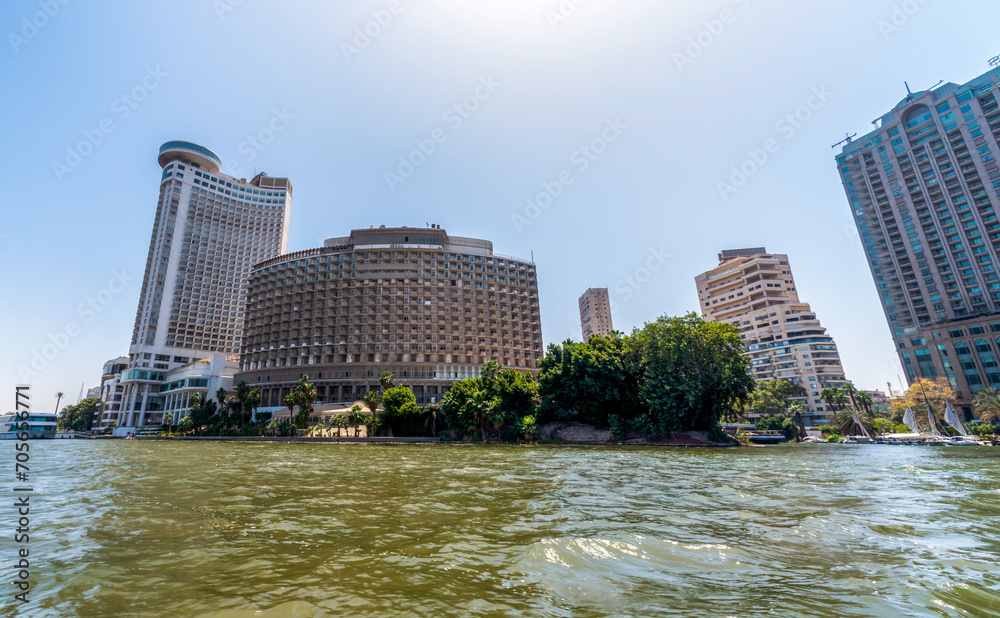 Fototapeta premium slum houses of Cairo on the banks of the Nile in Egypt