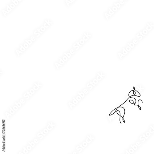 One Line Drawing Horse