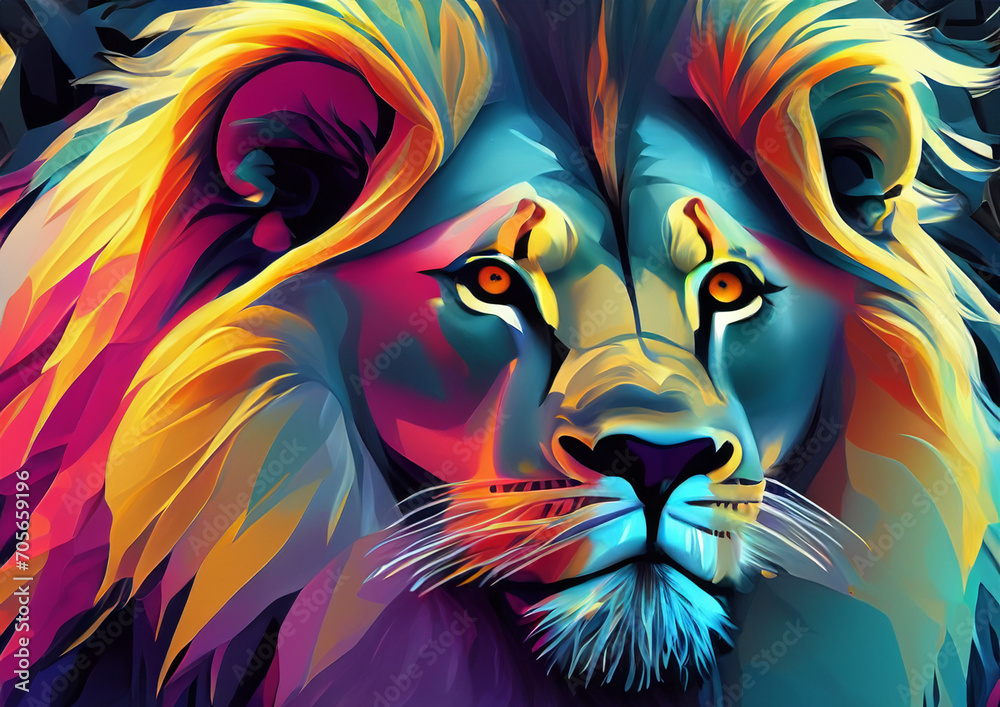 Abstract Lion Portrait