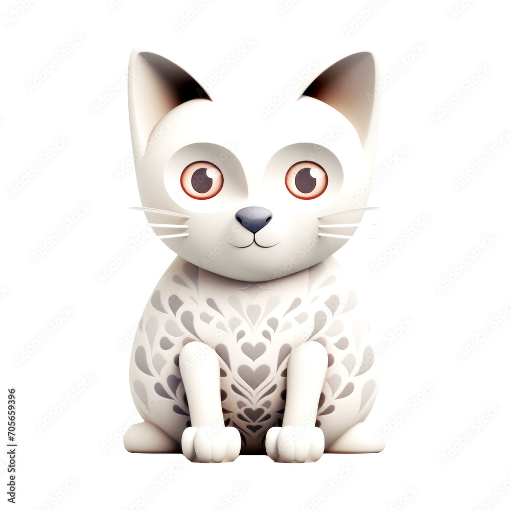 illustration of robot cat cyborg machine character mascot, isolated on transparent background