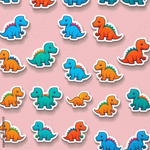 Minimalist Dinosaur Pattern: High-Quality Vector Art for Apps and Stickers