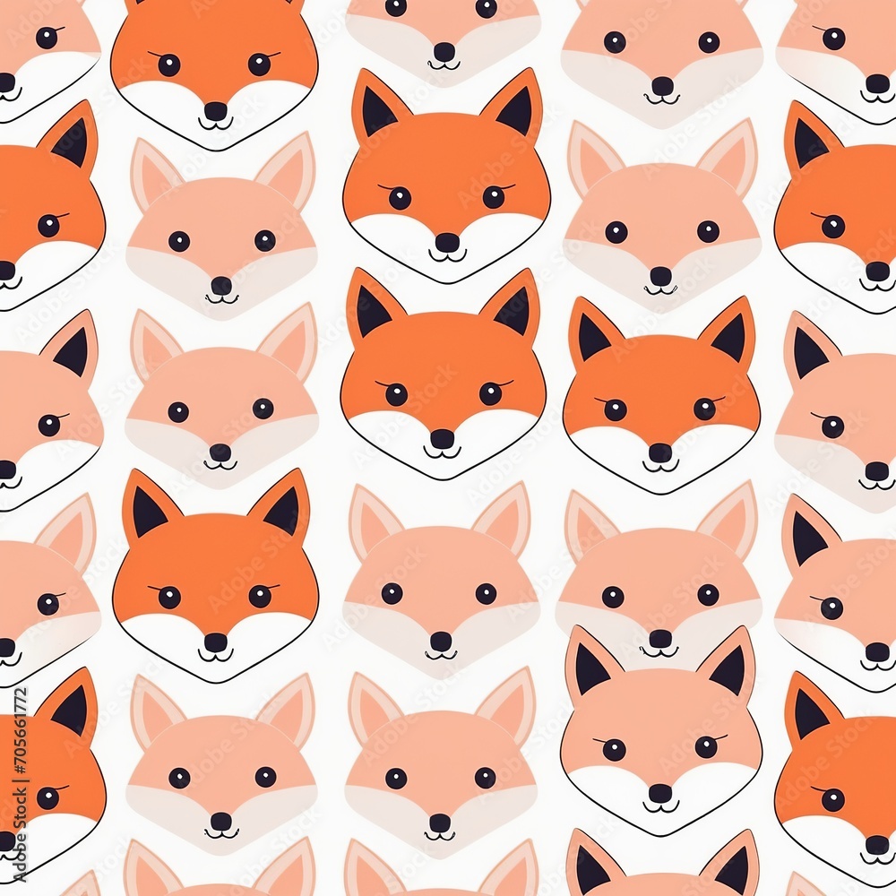 Minimalist Fox Pattern: High-Quality Vector Art for Apps