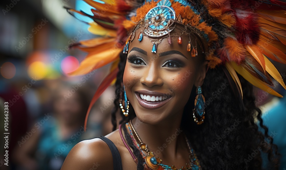 A beautiful woman at a dance carnival generated AI