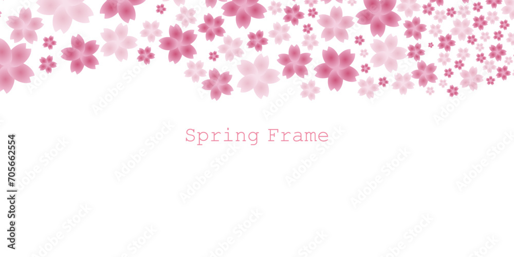 Fototapeta premium 桜の花びらの背景イラスト ピンクのグラデーション背景
