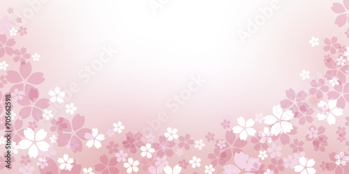 桜の花びらの背景イラスト ピンクのグラデーション背景