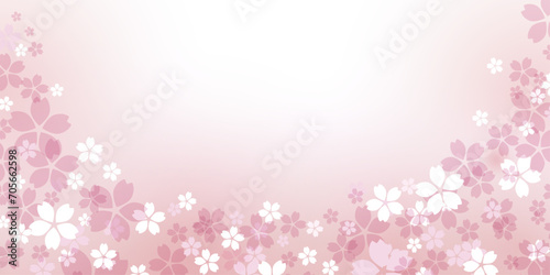 桜の花びらの背景イラスト  ピンクのグラデーション背景