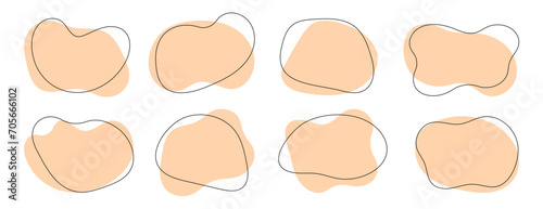 Amoeba blob shape vector illustration set photo