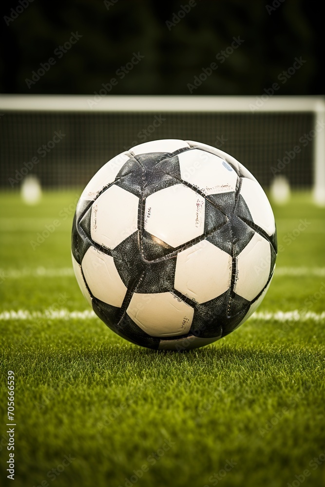 Fototapeta premium soccer ball on grass