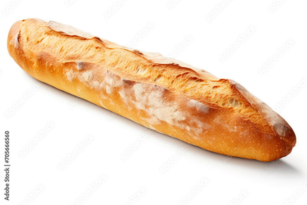 Artisanal Baguette: Clean White Background Artisanal Baguette: Clean White Background