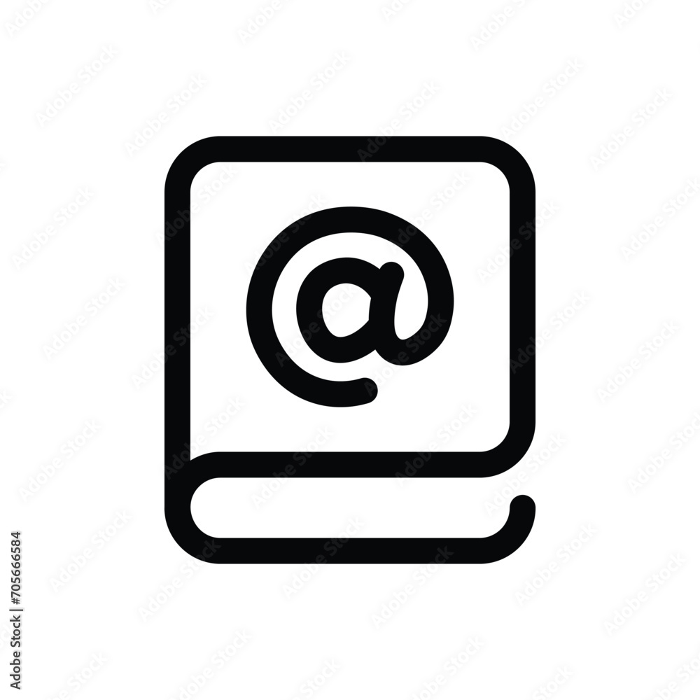 Contact Book icon in trendy outline style isolated on white background. Contact Book silhouette symbol for your website design, logo, app, UI. Vector illustration, EPS10. Contact Book icon in trendy outline style isolated on white background. Contact Book silhouette symbol for your website design, logo, app, UI. Vector illustration, EPS10.