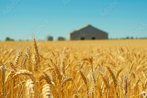 Rural Harvest  Wheat Fields and Silo