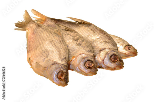 dry fish isolated on white background