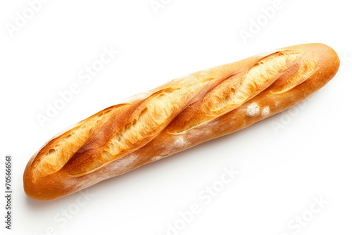 Rustic French Bread on Isolated White