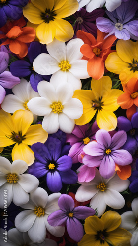 Colorful spring flowers background. Close up of colorful spring flowers.