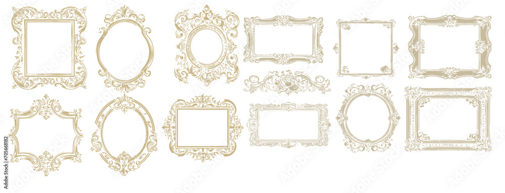 Decorative vintage frames and borders set #4 vector