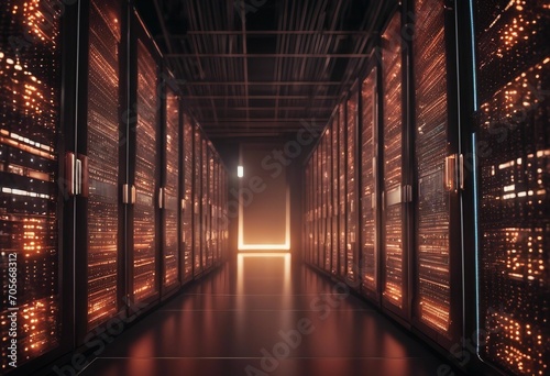 3d render of abstract database Server stack concept Data processing center