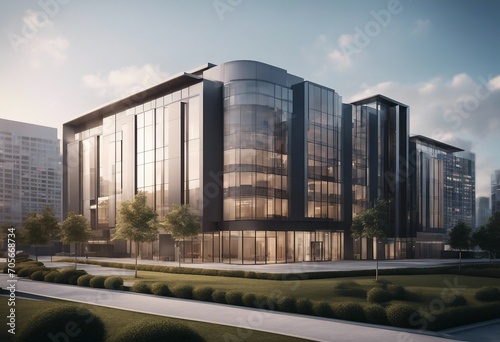 Modern office building concept 3d rendering