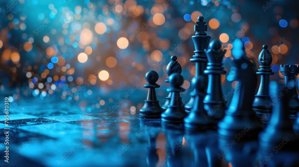 Chess piece in Bokeh Effect