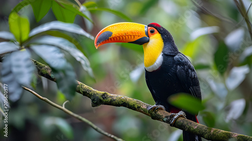 The Tropical American Toucans, (Ramphastos ramphastidae), Is A Member Of The Parrot Family. American Favorite Bird, World Animals Day, International Bird Day, Countries Birds, Generative Ai  © Jaunali