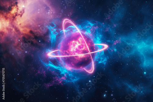 Atomic Elegance: Nucleus Amidst Electron Cloud photo