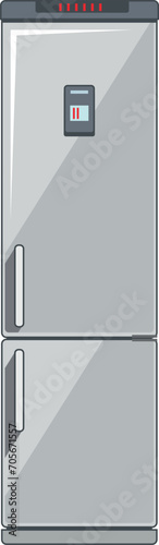 Kitchen Refrigerator Icon in flat style. Vector Illustration
