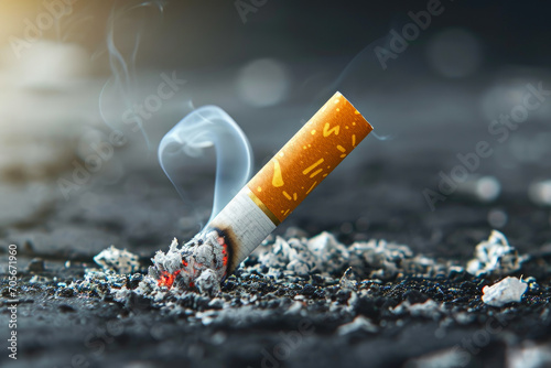 Moonlit Smoke: Nighttime Cigarette Scene