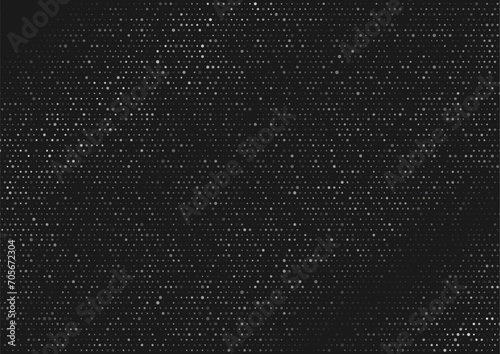 Grey silver small halftone particles abstract background. Vector graphic design