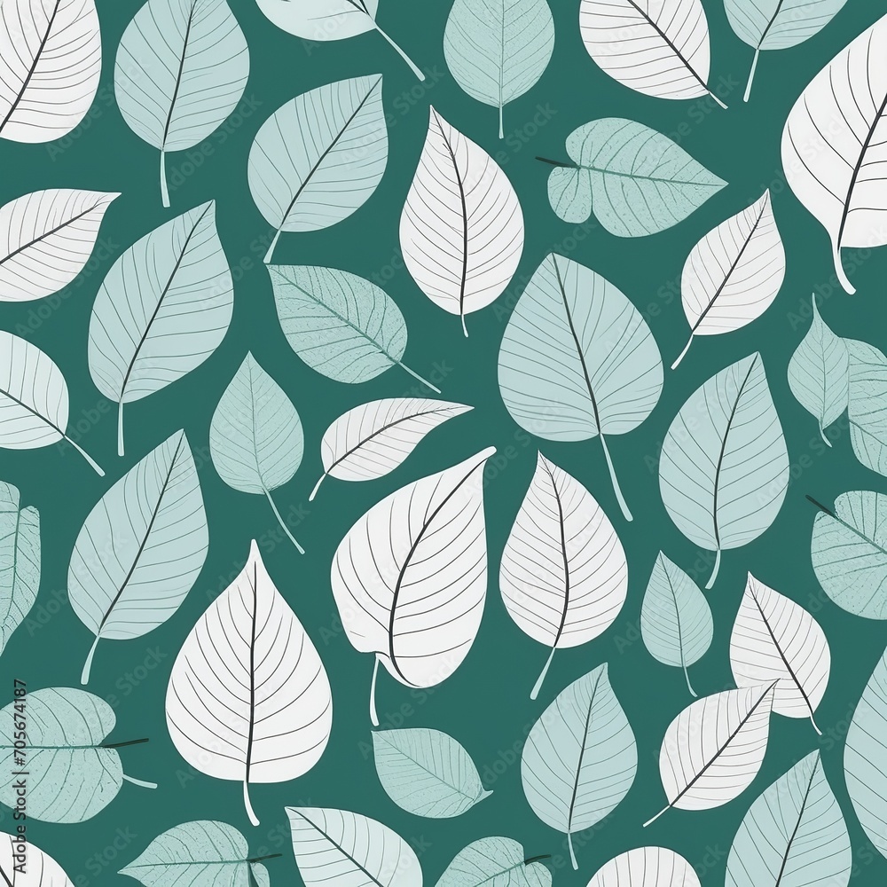 Simple and Beautiful Leaf Illustration: Ideal for Kawaii Style with Pattern