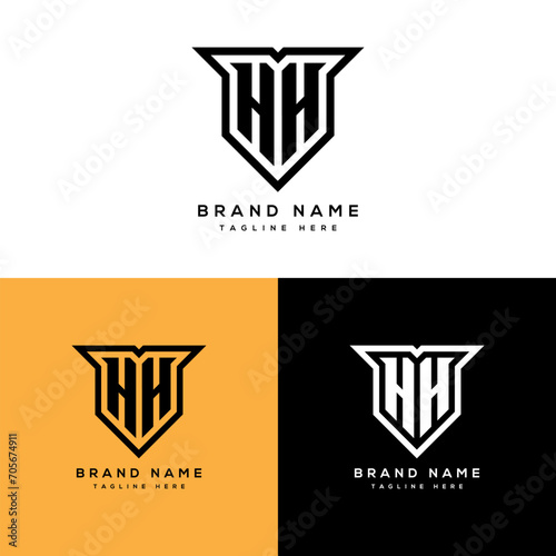 HH Monogram Initials Two Letter Creative Modern Logo Design Template for Your Business or Company