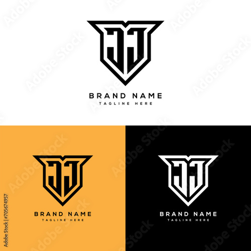 JJ Monogram Initials Two Letter Creative Modern Logo Design Template for Your Business or Company (ID: 705674957)