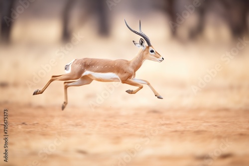 motion blur of gazelle moving swiftly