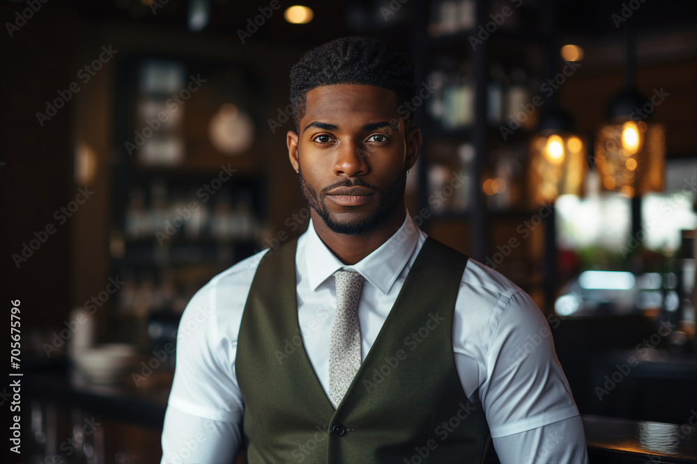 Fototapeta premium Portrait of handsome attractive man gentleman generative ai