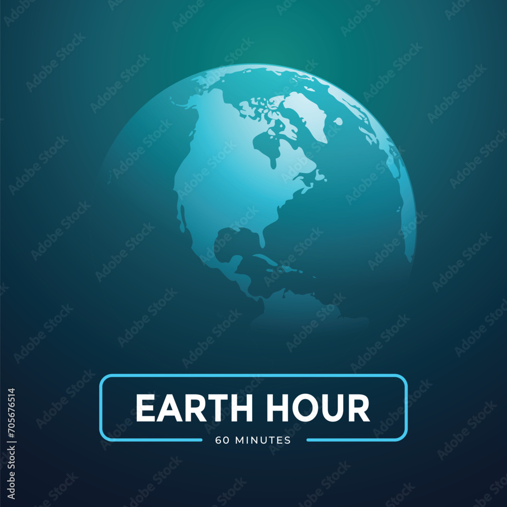 Free vector realistic earth hour illustration
