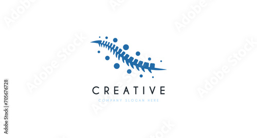 Back Bones, Chiropractic Logo design vector illustration. photo