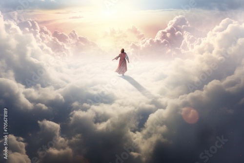 Ascension day of Jesus Christ son of God, Jesus  in the sky  photo