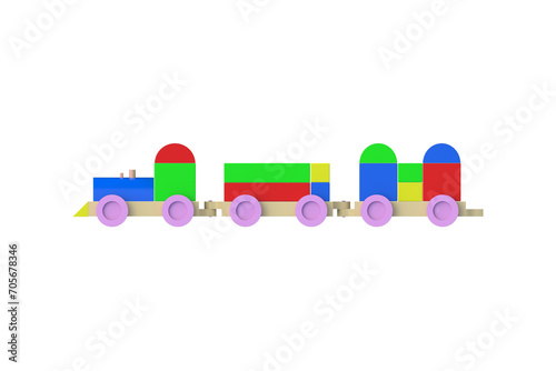 Toy train isolated on white background. 3d render