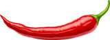 Realistic raw isolated whole chili pepper. 3d vector vibrant, red chilly pod, sleek and fiery, flaunts a slender form, conceals potent heat within, daring taste buds to savor its spicy intensity