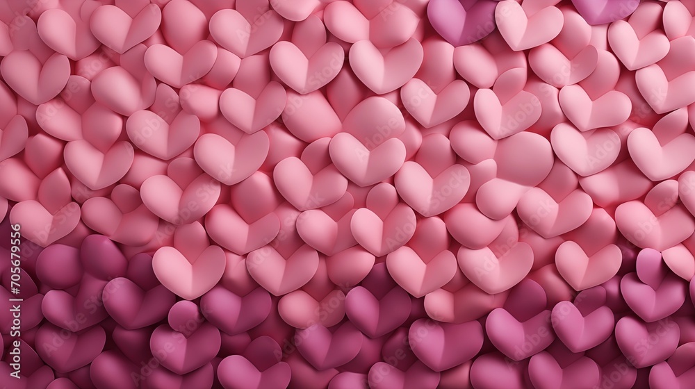 A close up of a small pieces of pink hearts wall background. A close up of a small pieces of pink hearts wall background.