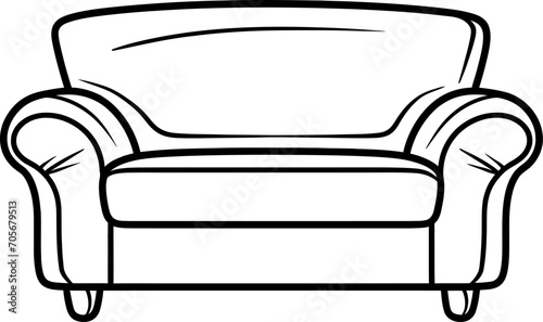 Couch sofa silhouette icon in black color. Vector template design.