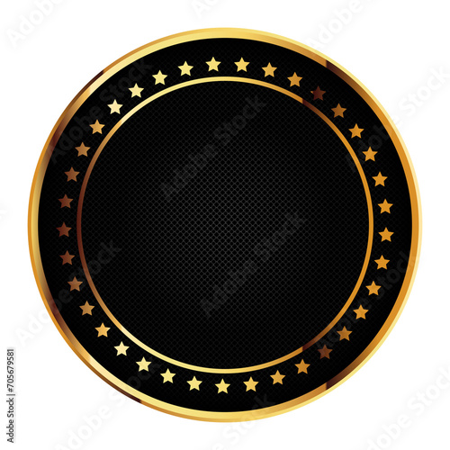 Golden name plaques empty mockup, premium frame, Winning award label, quality certificate guarantee sticker. promo and decoration elements, 