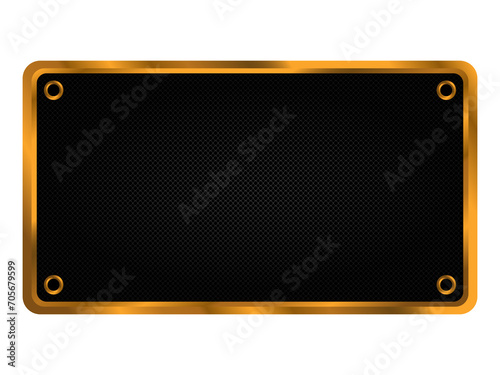 Rectangle button with golden frame vector illustration, 
Gold banners and premium frame.