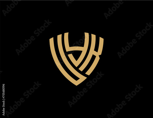 UYK creative letter shield logo design vector icon illustration photo