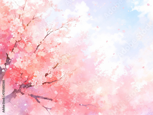 幻想的で綺麗な桜の花のテクスチャ背景 Generative AI