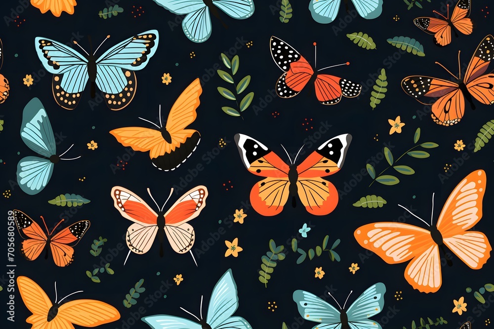 Seamless pattern with butterflies Seamless pattern with butterflies