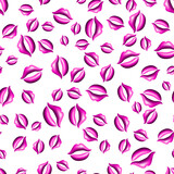3d pink abstract lips seamless pattern background.