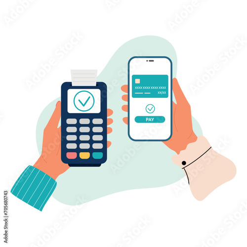 Fotografie Payment by card via pos terminal