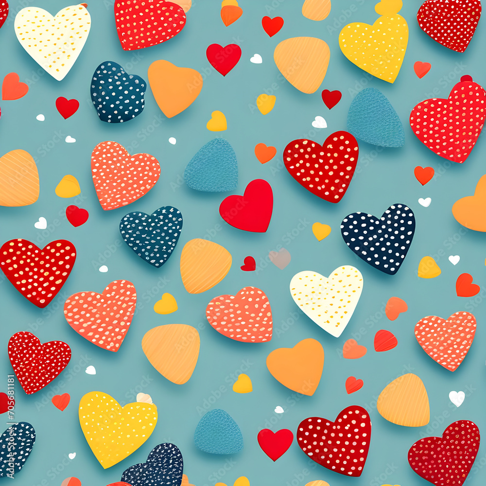 seamless pattern with hearts, generative ai seamless pattern with hearts, generative ai