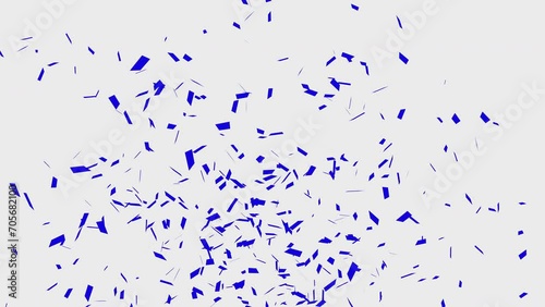 Falling Blue Confetti celebration on white, green and alpha matte background